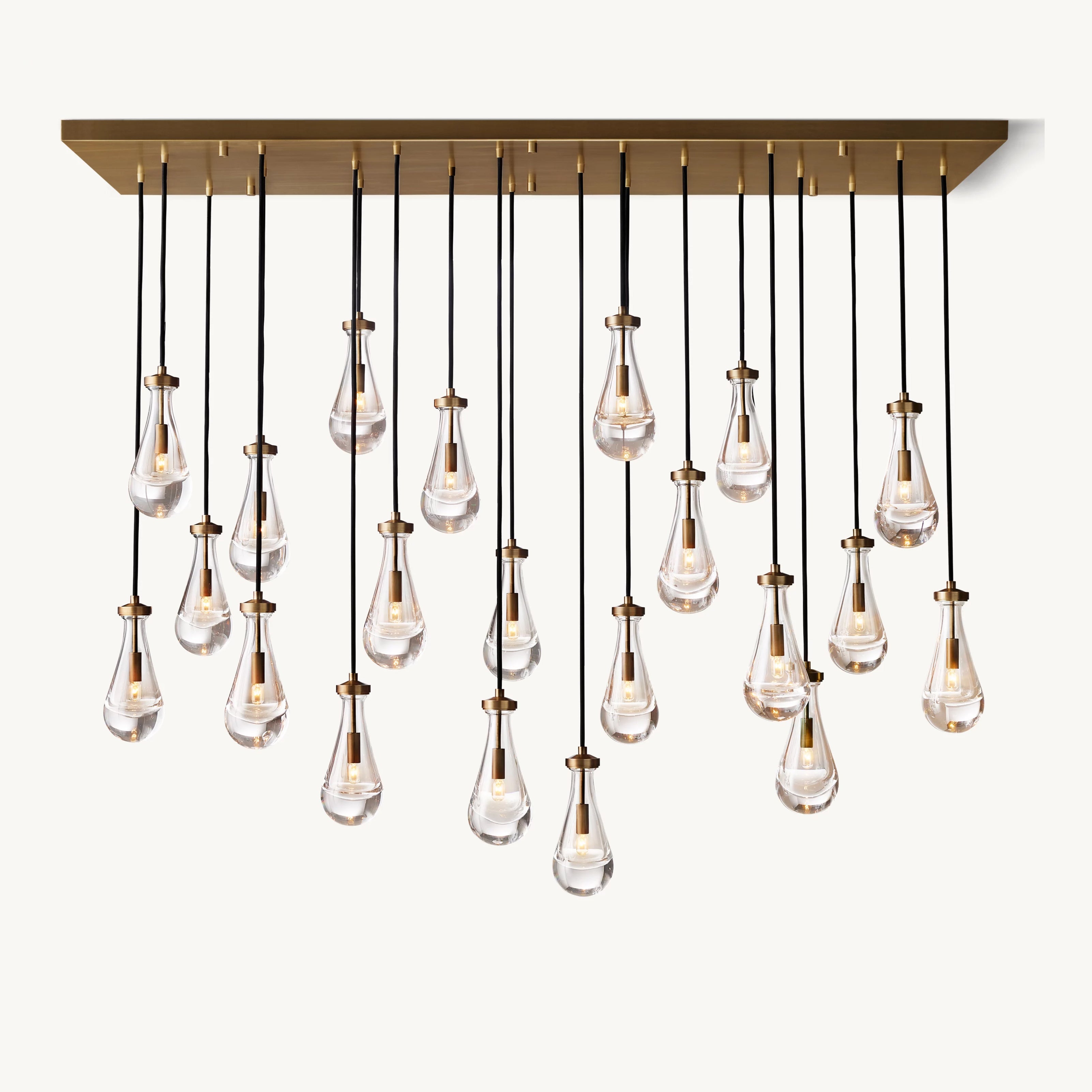 Antizer Rectangular Raindrop Glass Chandelier