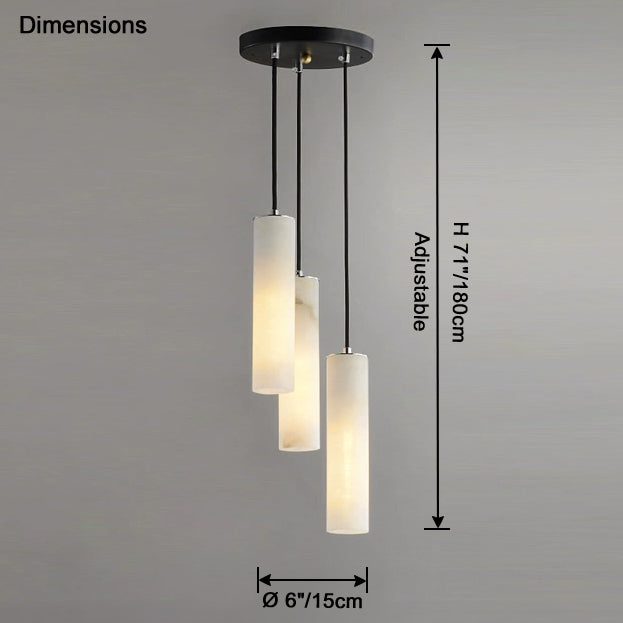 Antizer Modern Cylinder Alabaster Staircase Chandelier