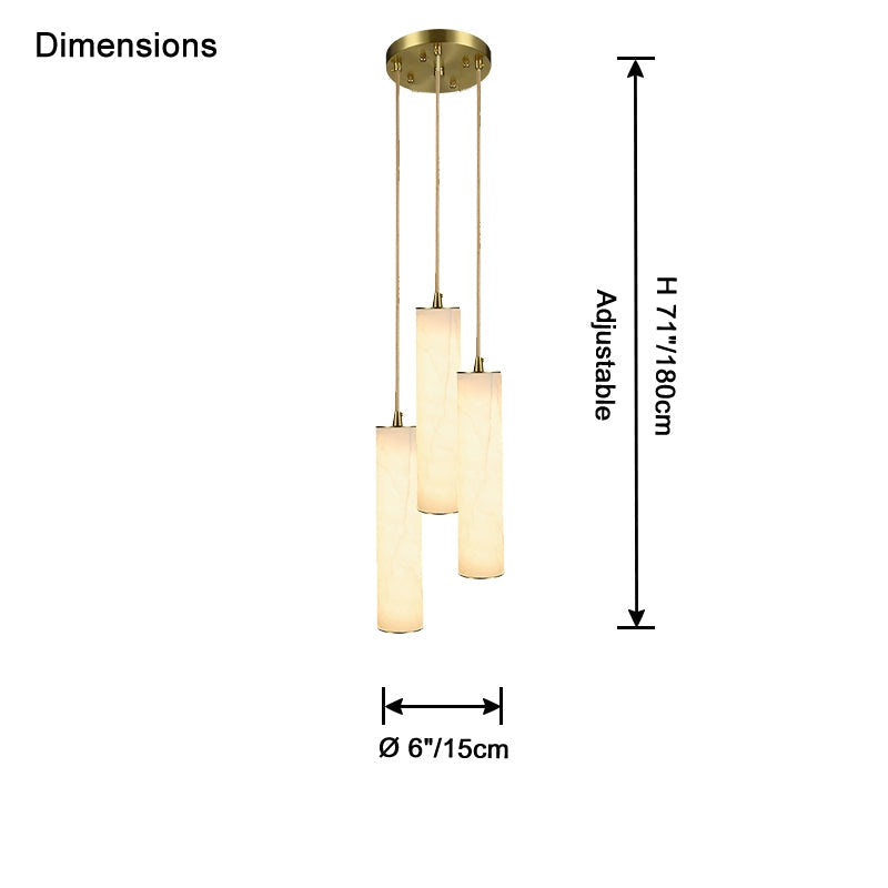 Antizer Modern Cylinder Alabaster Staircase Chandelier