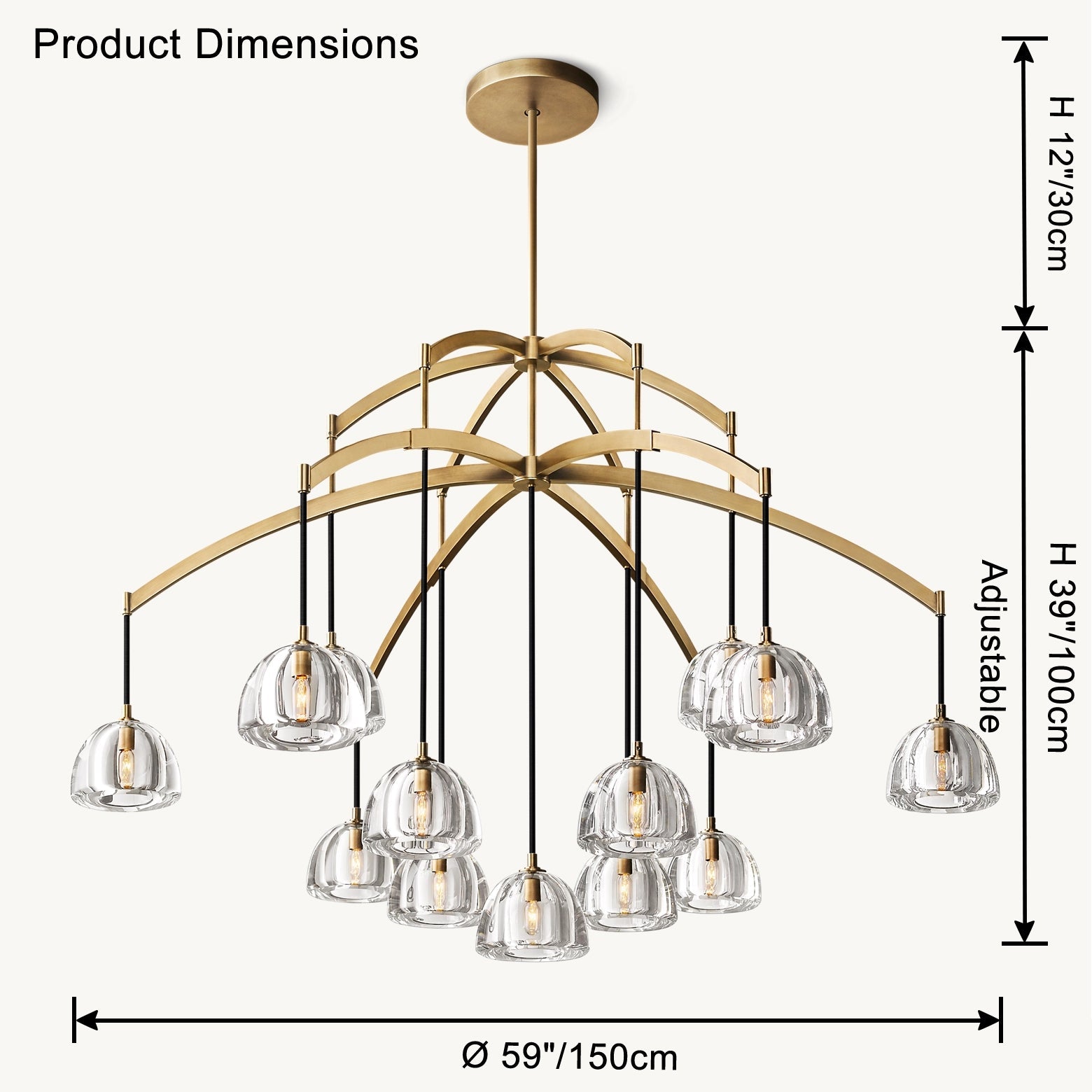 Antizer Modern Branch Hemisphere Round Glass Chandelier