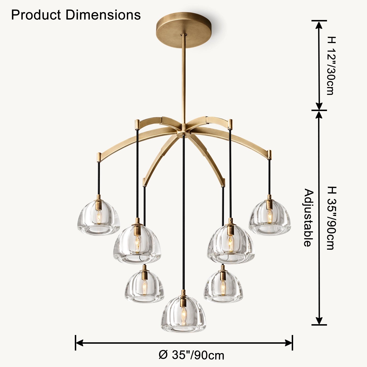 Antizer Modern Branch Hemisphere Round Glass Chandelier