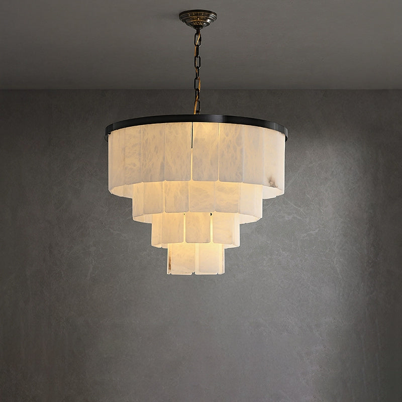 Antizer Modern Tiered Alabaster Chandelier
