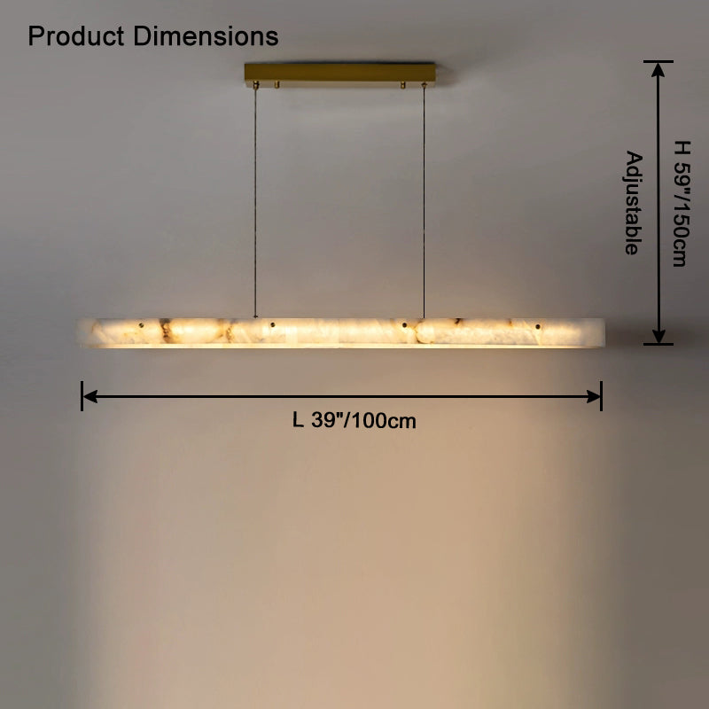 Antizer Modern Minimalist Linear Alabaster Chandelier
