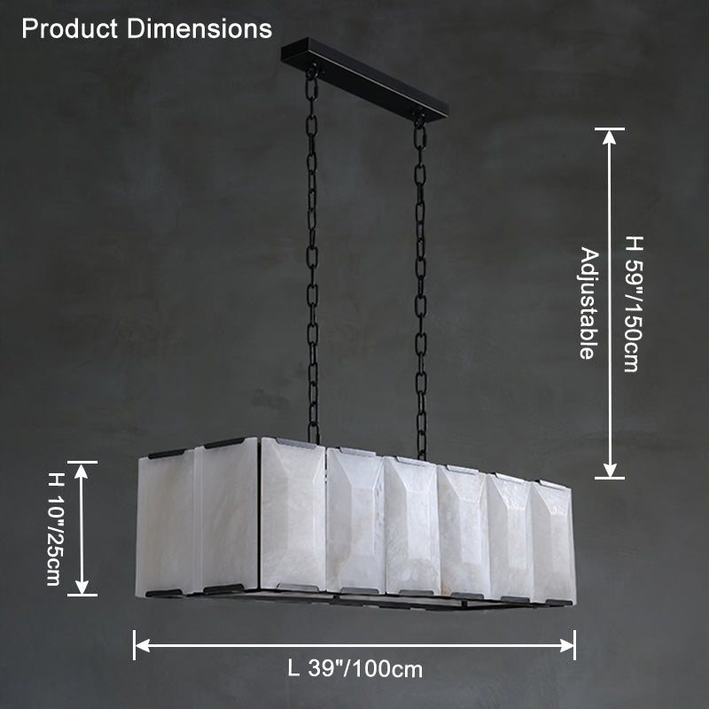Antizer Rectangular Alabaster Chandelier