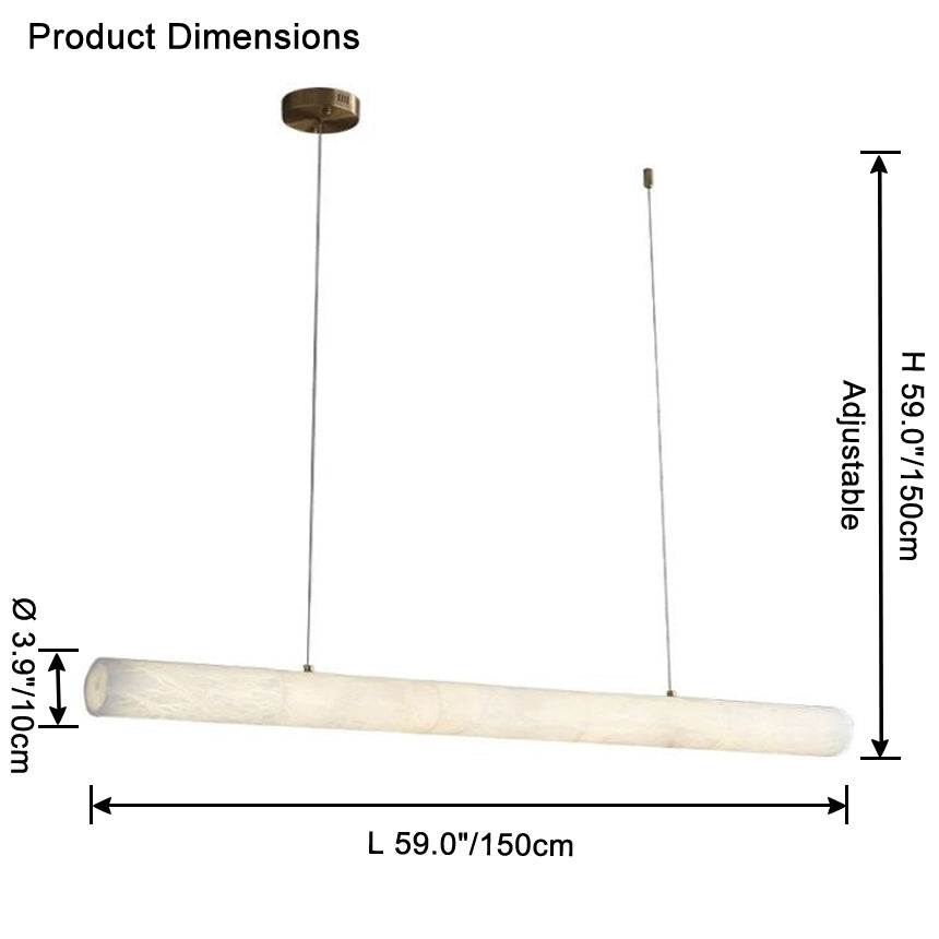Antizer Minimalist Alabaster Tube Linear Pendant Light