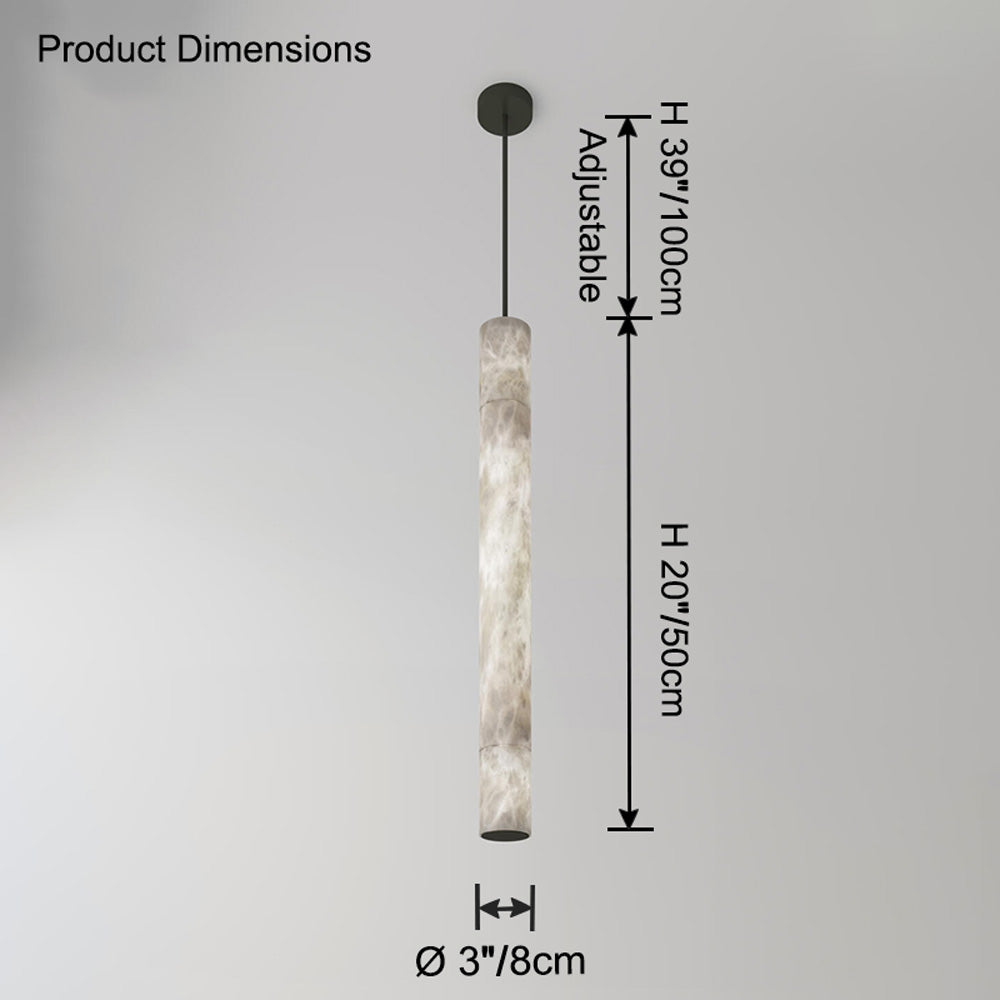 Antizer Minimalist Alabaster Tube Pendant Light