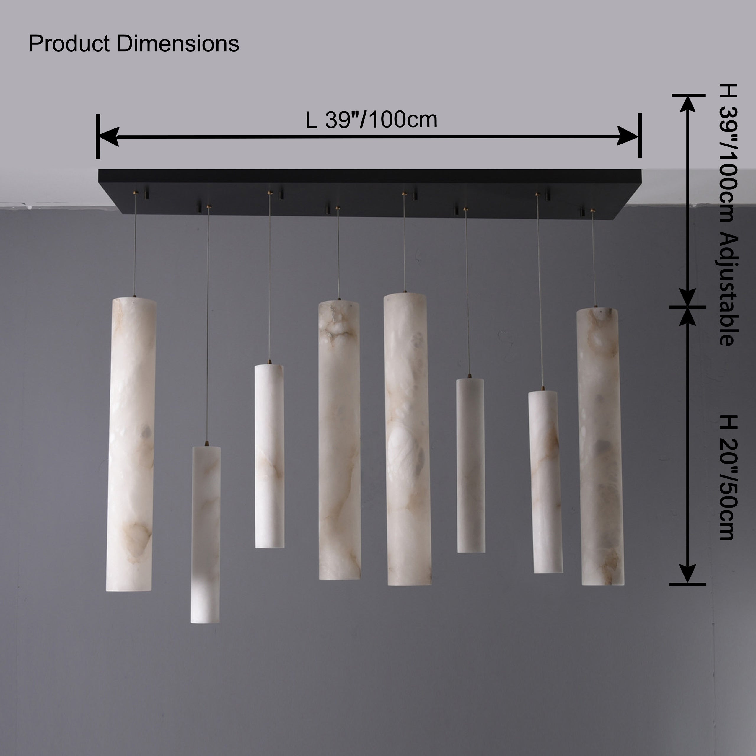 Antizer Minimalist Alabaster Tube Pendant Light