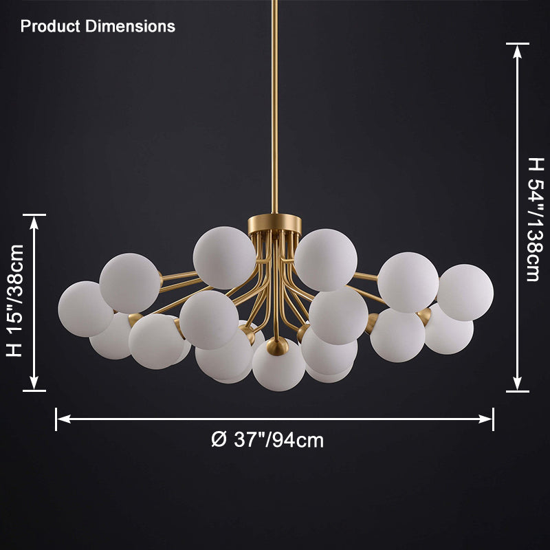 Antizer Modern Frosted Glass Globe Chandelier