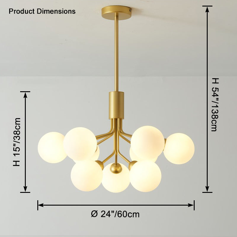 Antizer Modern Frosted Glass Globe Chandelier