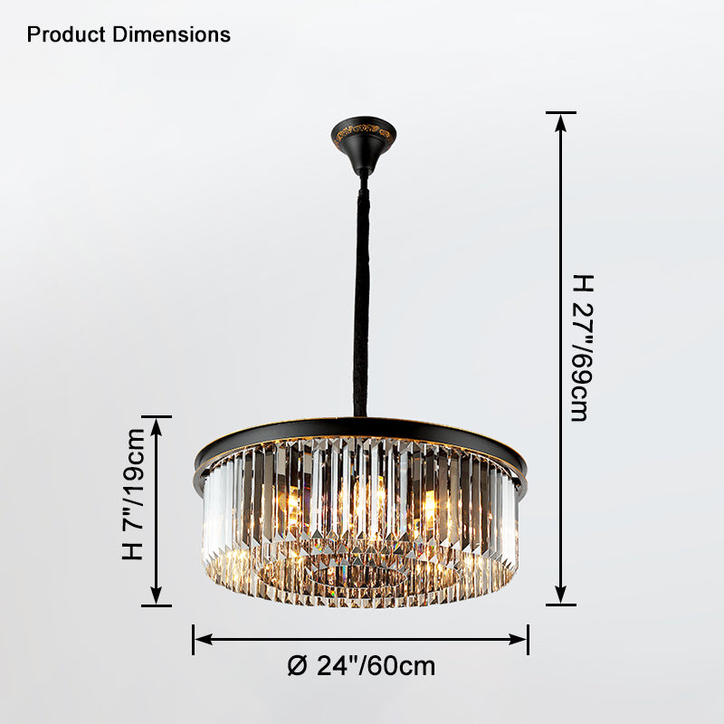 Antizer Smoked Crystal Round Chandelier