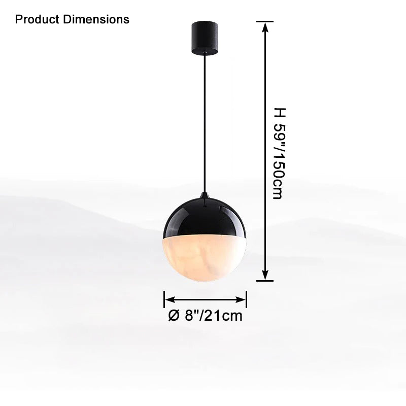 Antizer Modern Alabaster Globe Pendant Light
