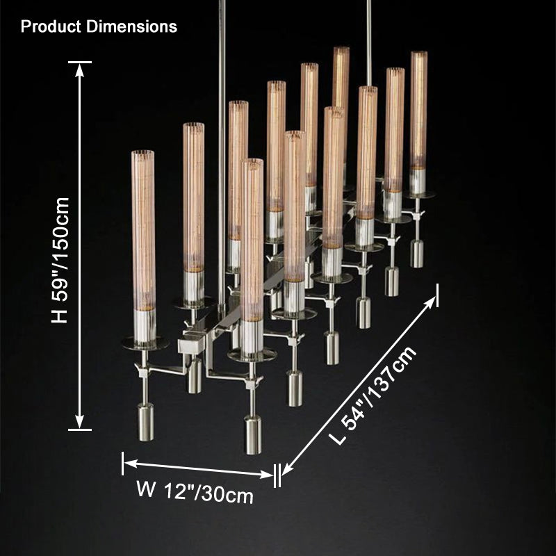 Antizer Candelabra Linear Glass Tube Chandelier