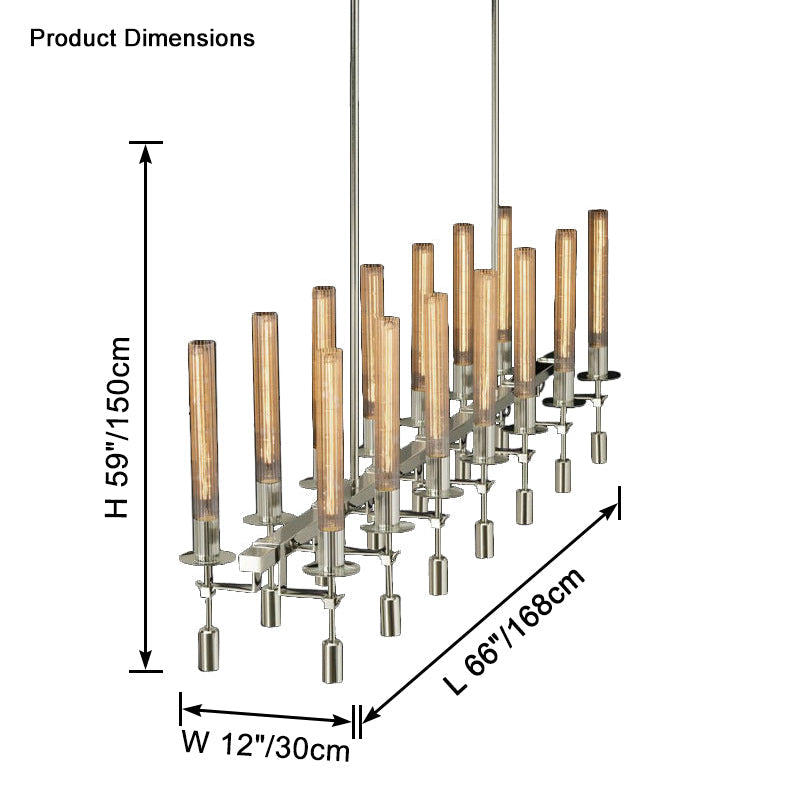 Antizer Candelabra Linear Glass Tube Chandelier