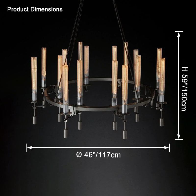 Antizer Candelabra Circular Glass Tube Chandelier