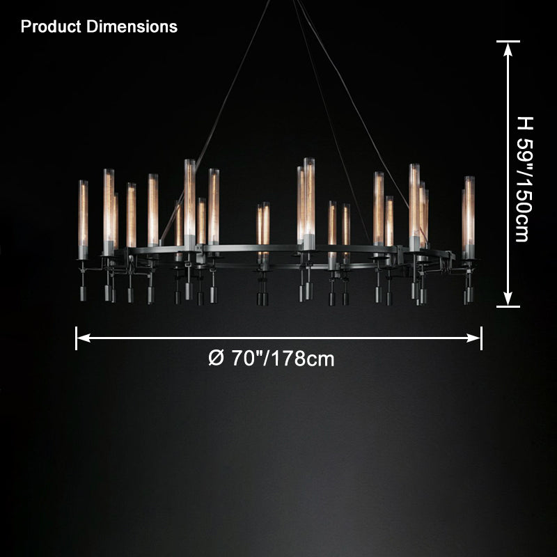 Antizer Candelabra Circular Glass Tube Chandelier
