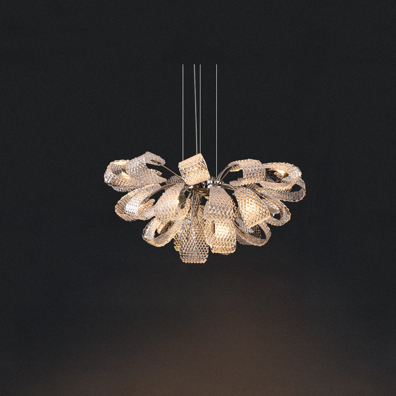 Antizer Art Luxury Glass Flower Chandelier