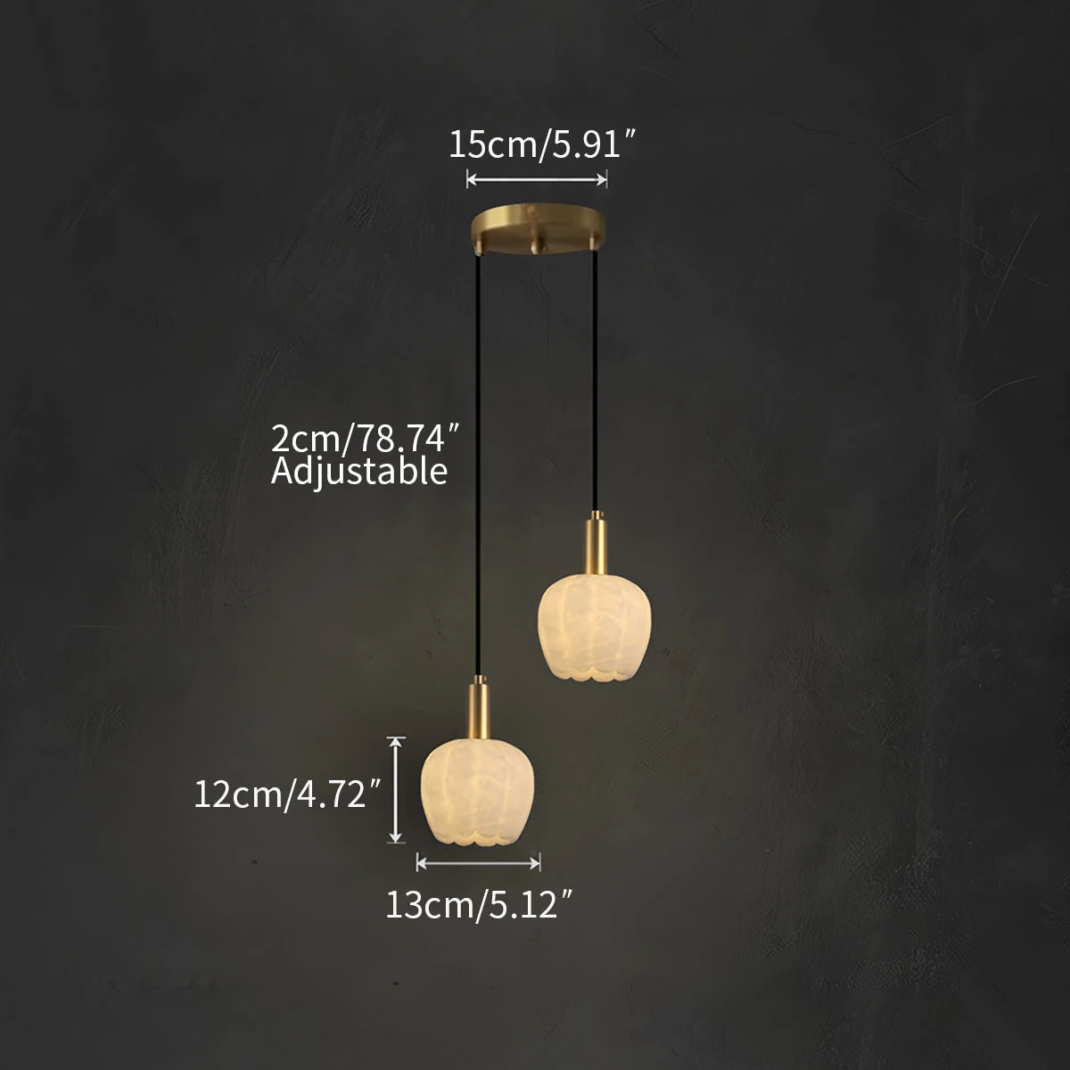 Antizer Flower Bud Shaped Spanish Alabaster Pendant Light