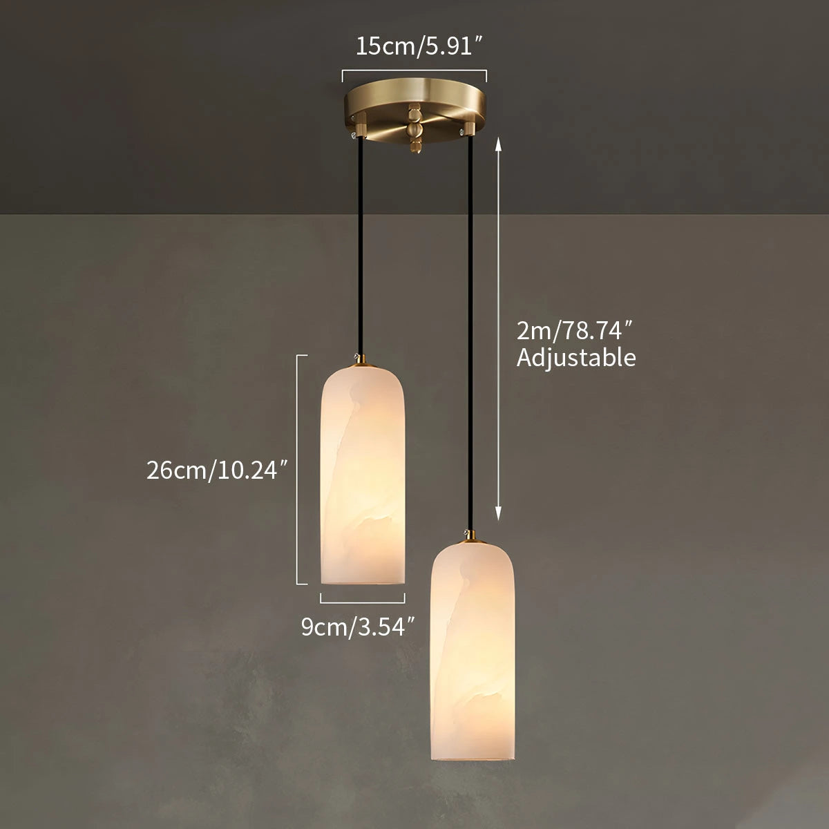 Antizer Modern All Copper Spanish Alabaster Pendant Light