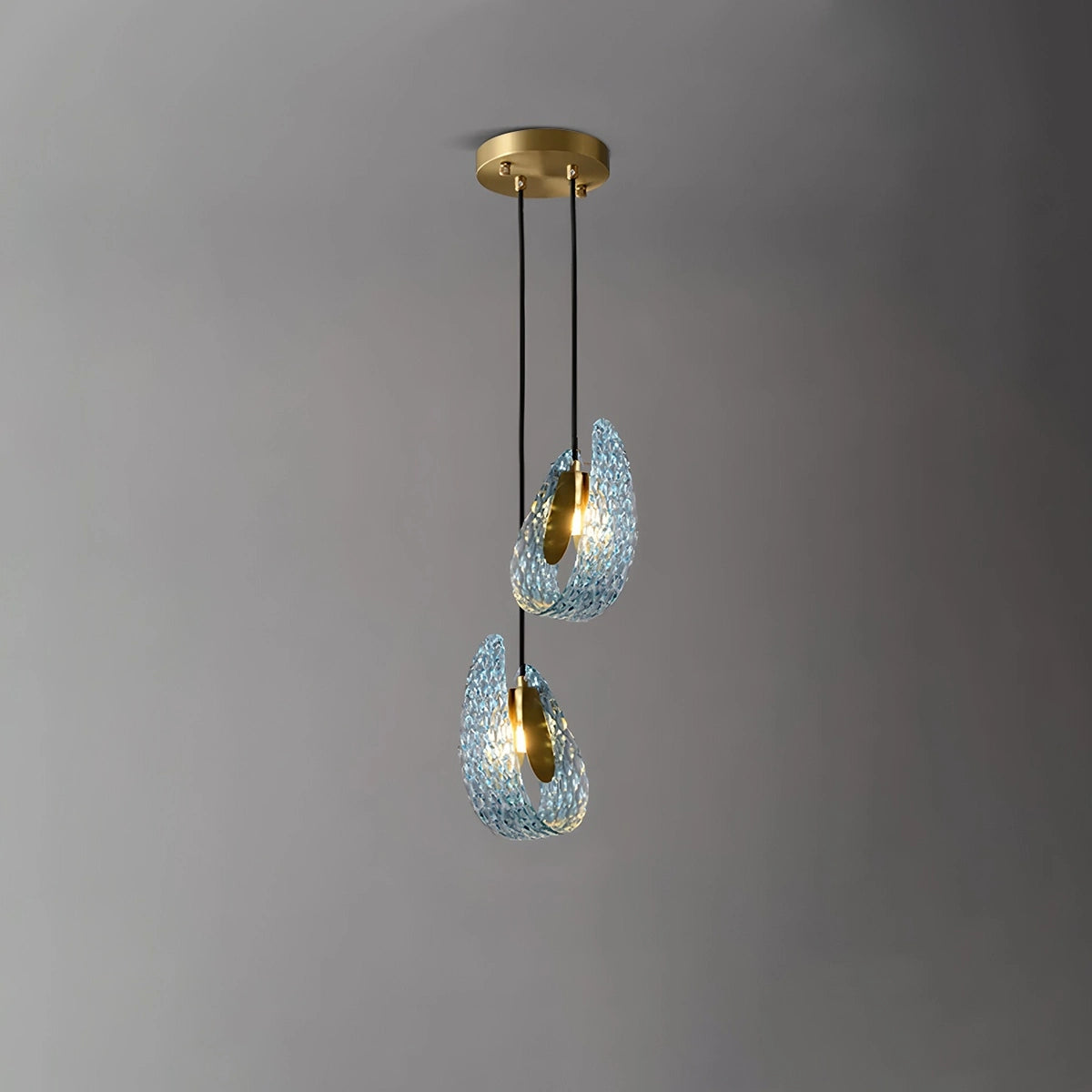 Antizer Peacock Blue Art Glass Chandelier for Dining Room