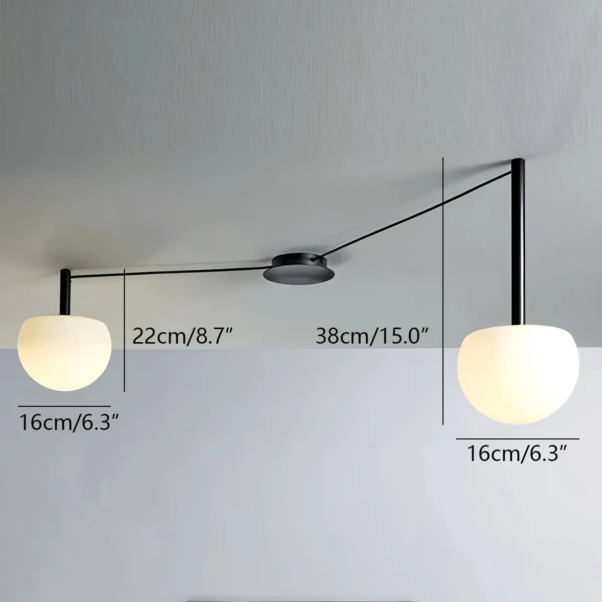 Antizer Custom Frosted Glass Globe Ceiling Light