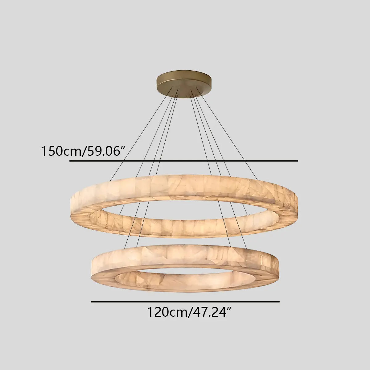 Antizer Teva Round Spanish Alabaster Chandelier for Living Room