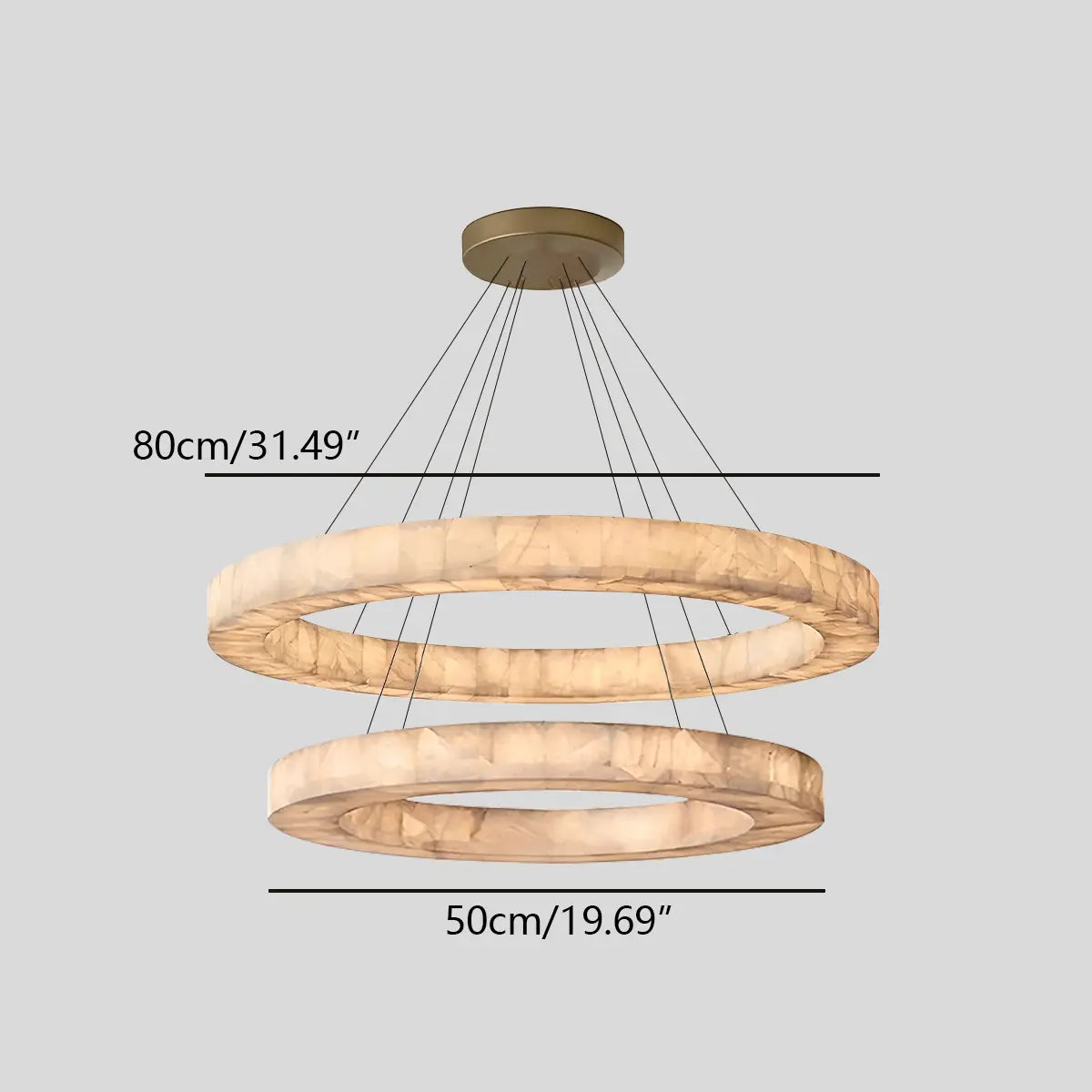 Antizer Teva Round Spanish Alabaster Chandelier for Living Room