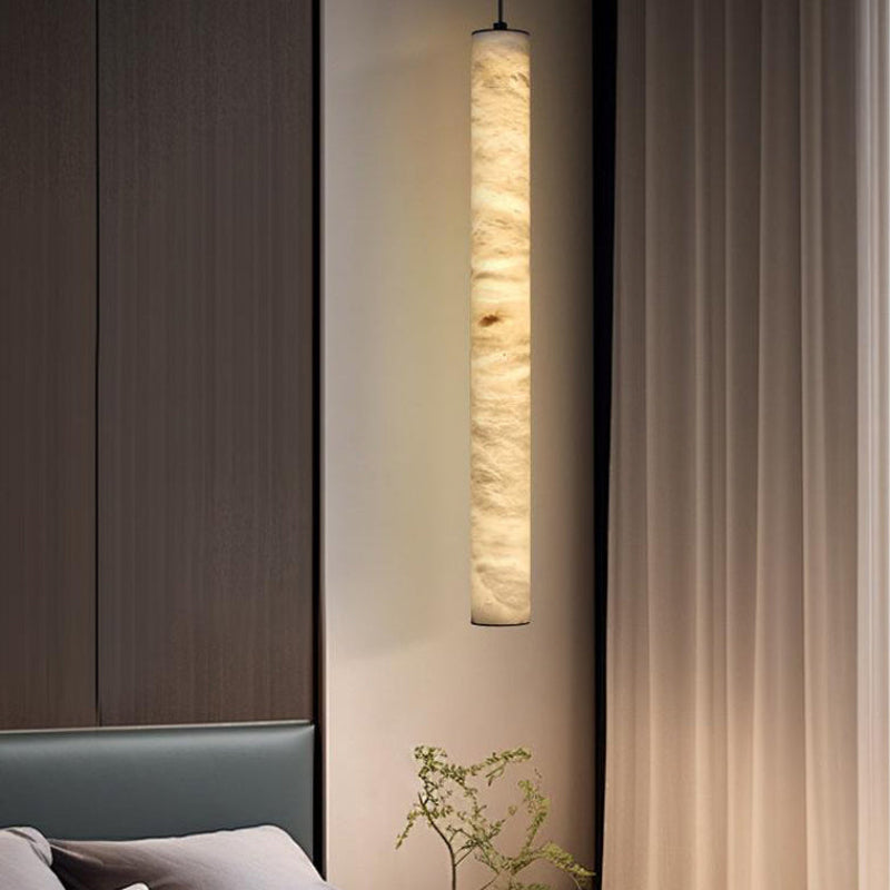 Antizer Minimalist Alabaster Tube Pendant Light
