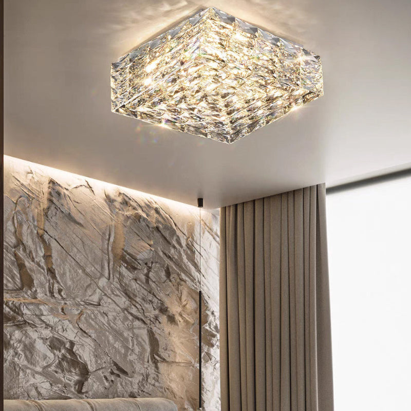 Antizer Modern Square Crystal LED Ceiling Light