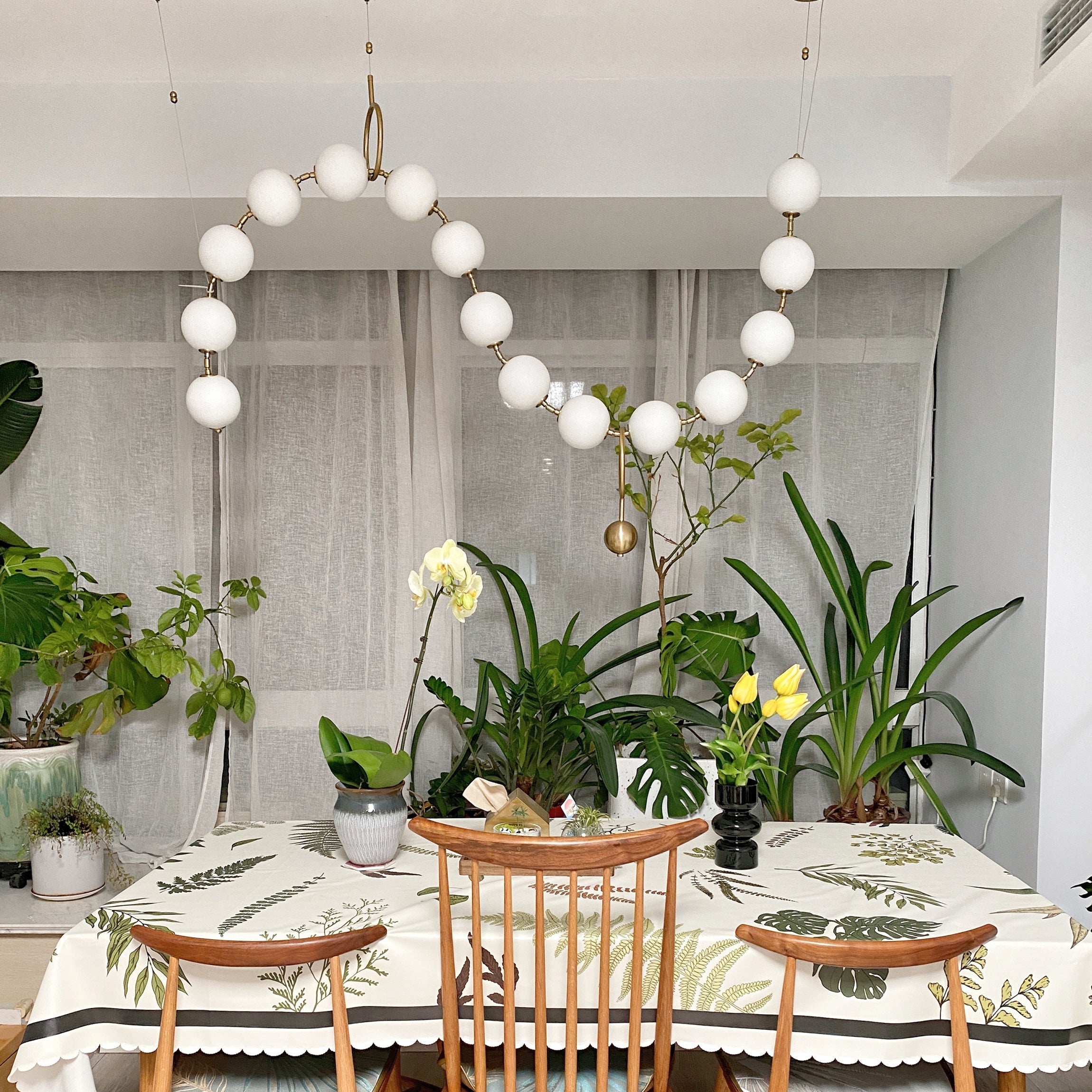 Antizer Art Deco Adjustable Pearl Chandelier