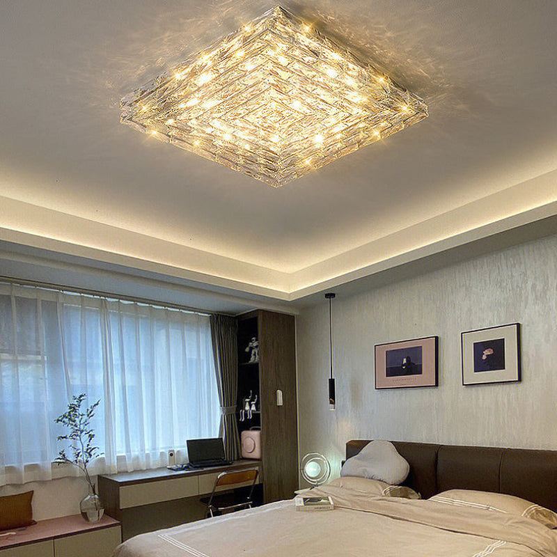 Antizer Modern Rectangle Crystal Ceiling Light