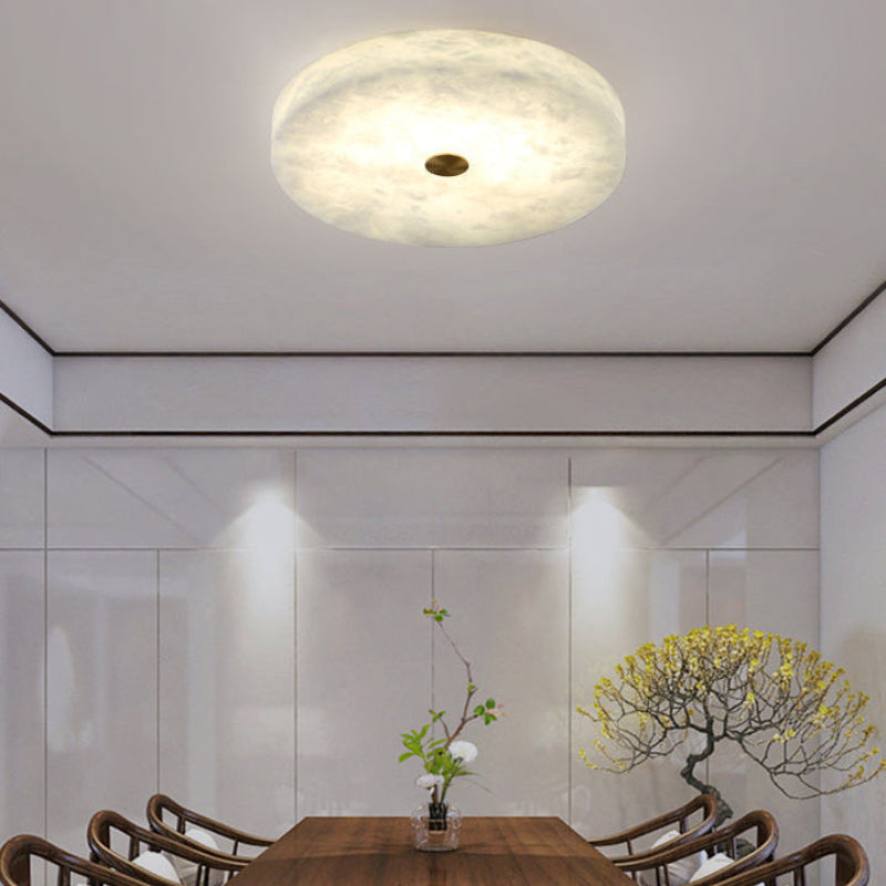 Antizer Modern Round Alabaster Ceiling Light