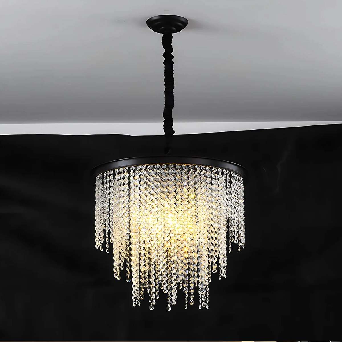 Antizer Octagonal Beaded Crystal Chandelier