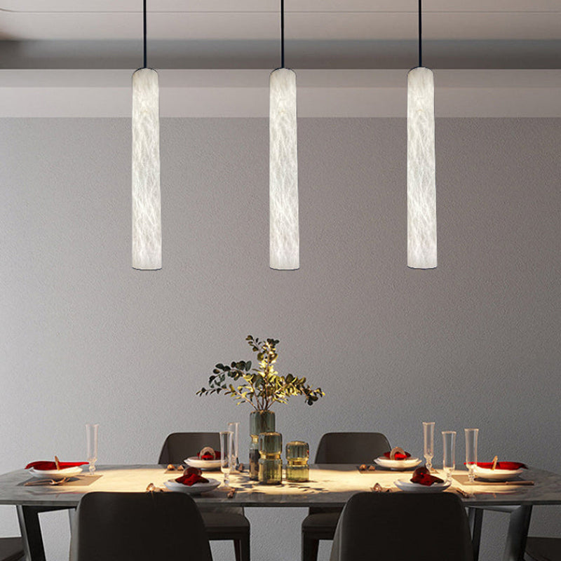 Antizer Minimalist Alabaster Tube Pendant Light