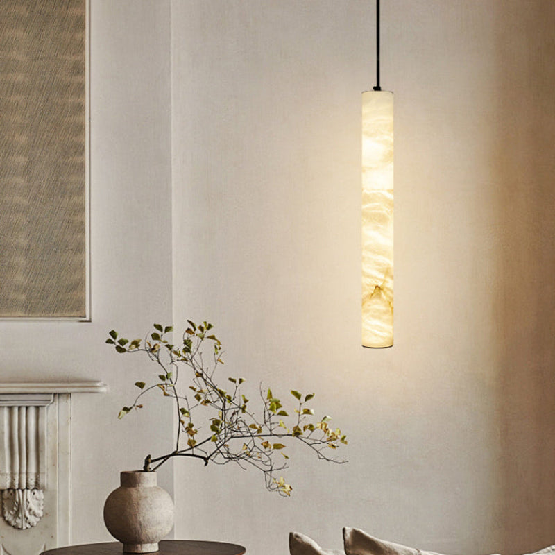 Antizer Minimalist Alabaster Tube Pendant Light