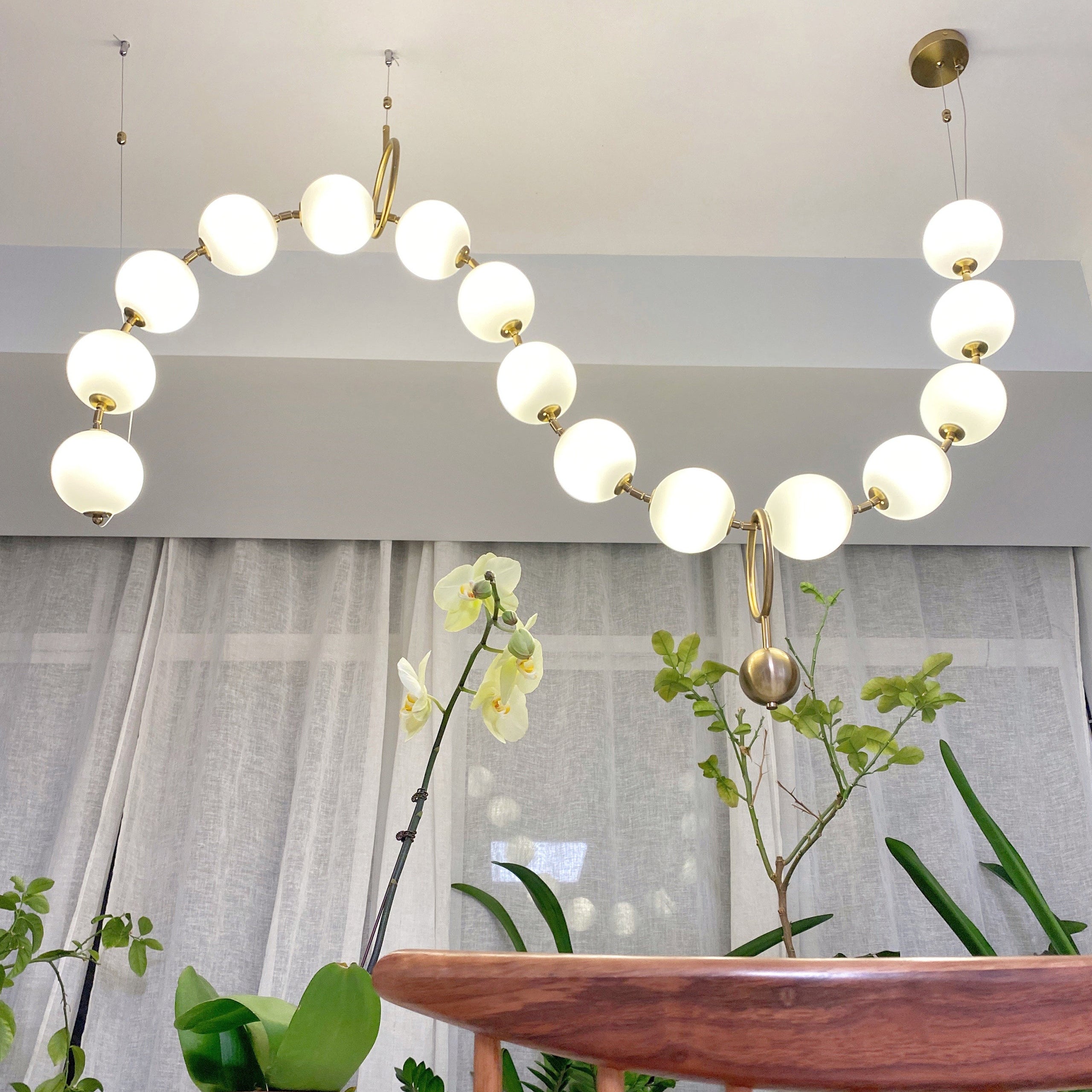 Antizer Art Deco Adjustable Pearl Chandelier
