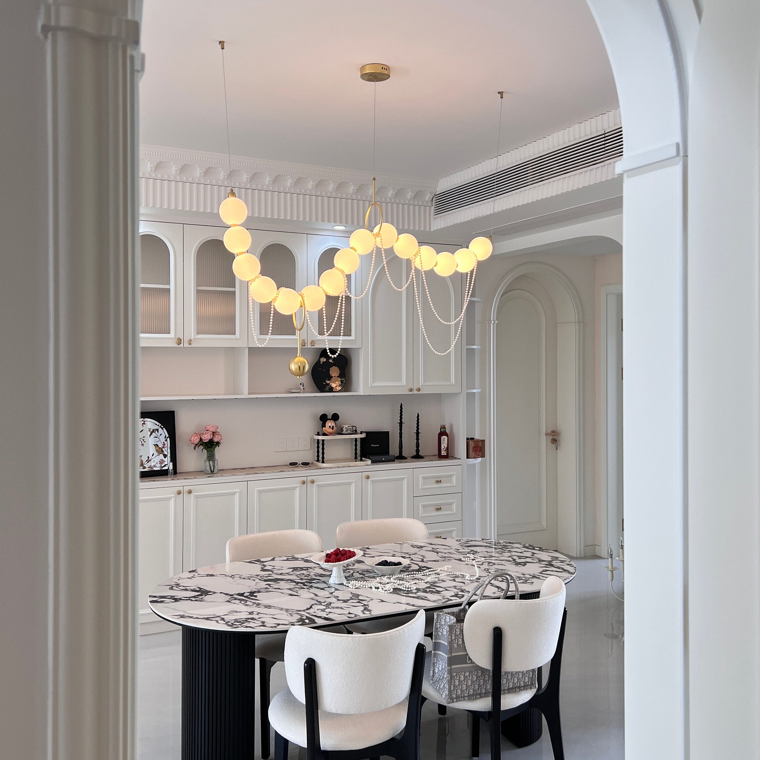 Antizer Art Deco Adjustable Pearl Chandelier