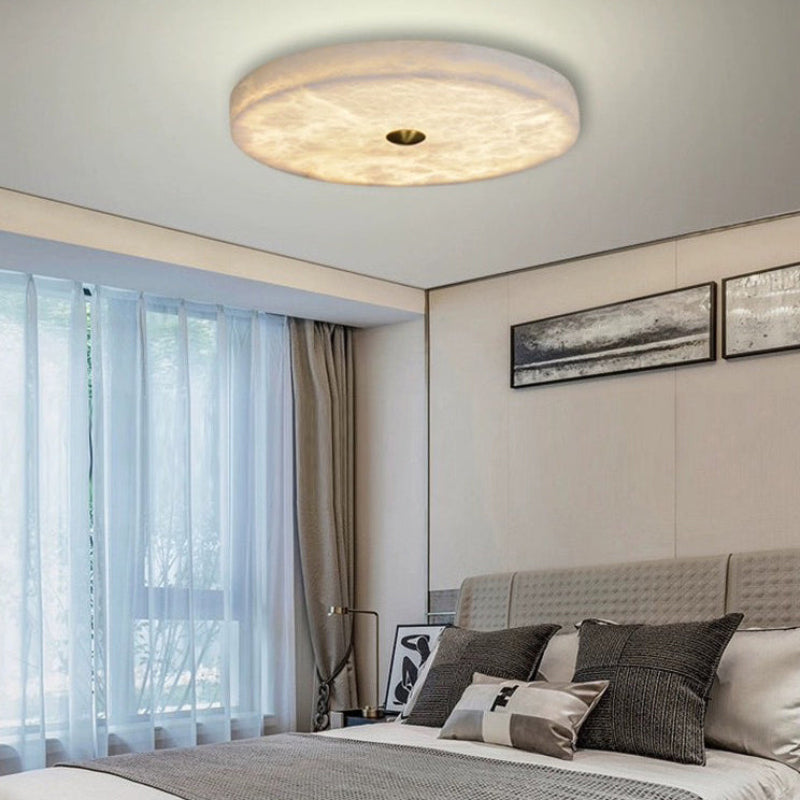 Antizer Modern Round Alabaster Ceiling Light