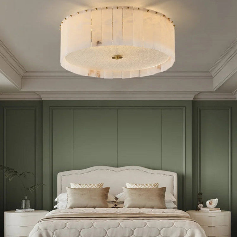 Antizer Modern Drum Alabaster Ceiling Light