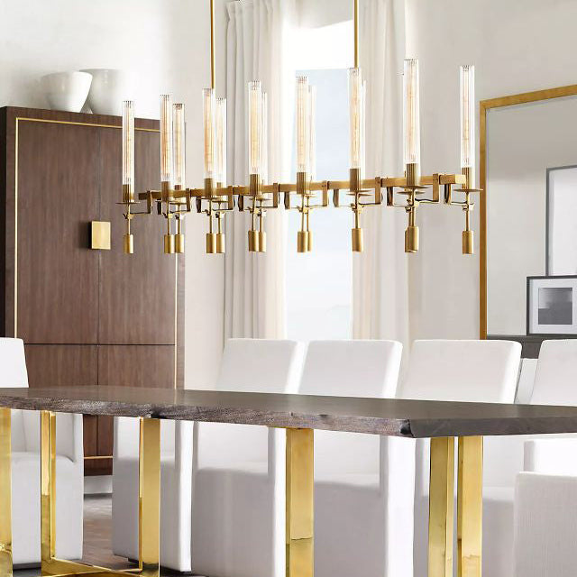 Antizer Candelabra Linear Glass Tube Chandelier