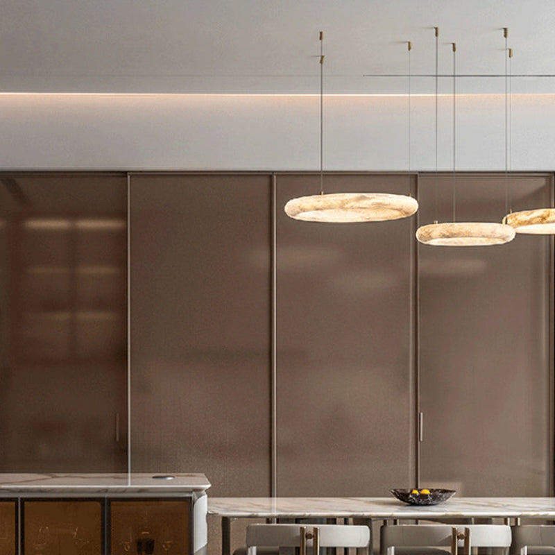 Antizer Modern Alabaster Circle LED Chandelier