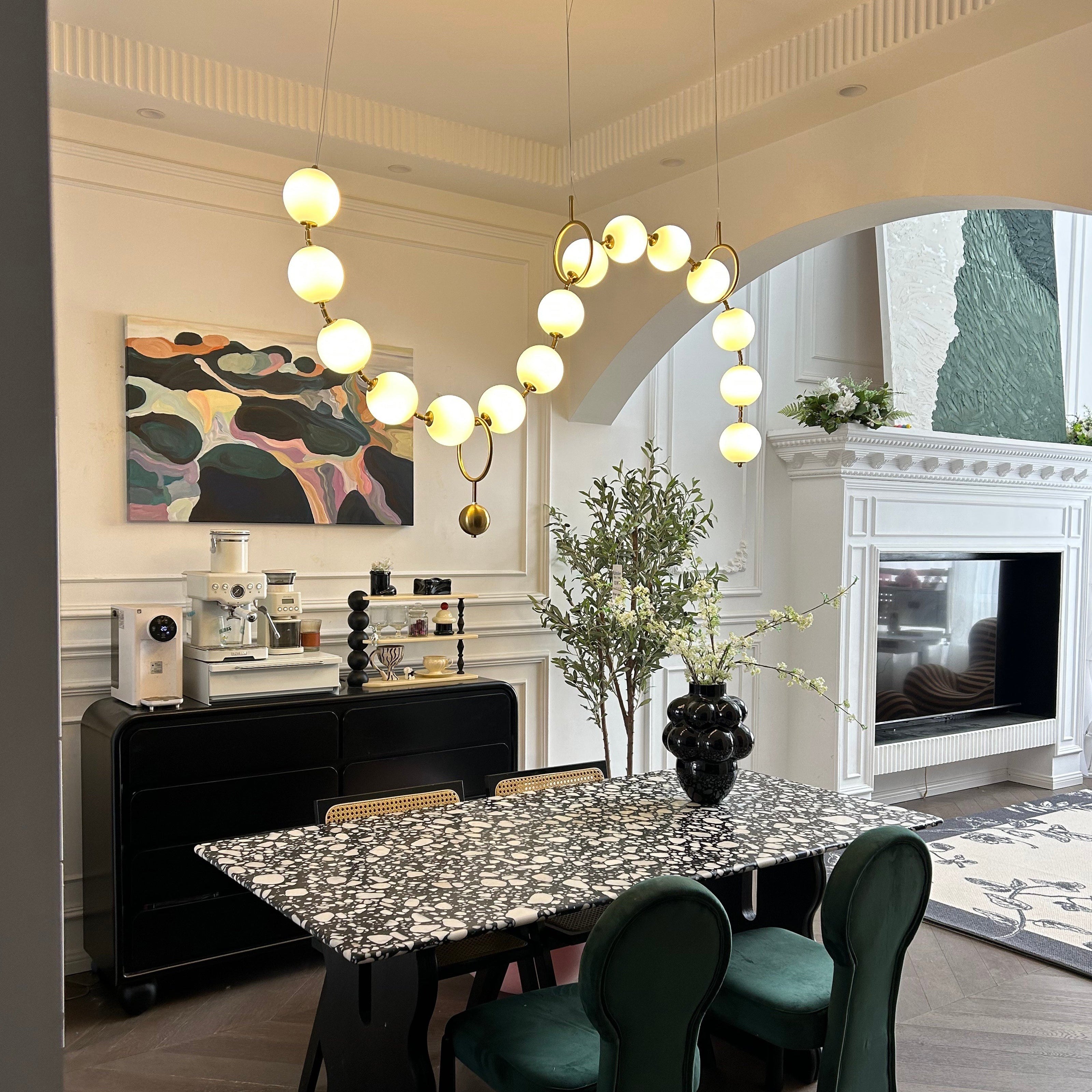 Antizer Art Deco Adjustable Pearl Chandelier