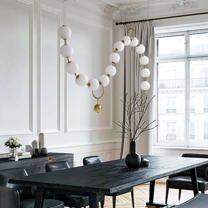 Antizer Art Deco Adjustable Pearl Chandelier