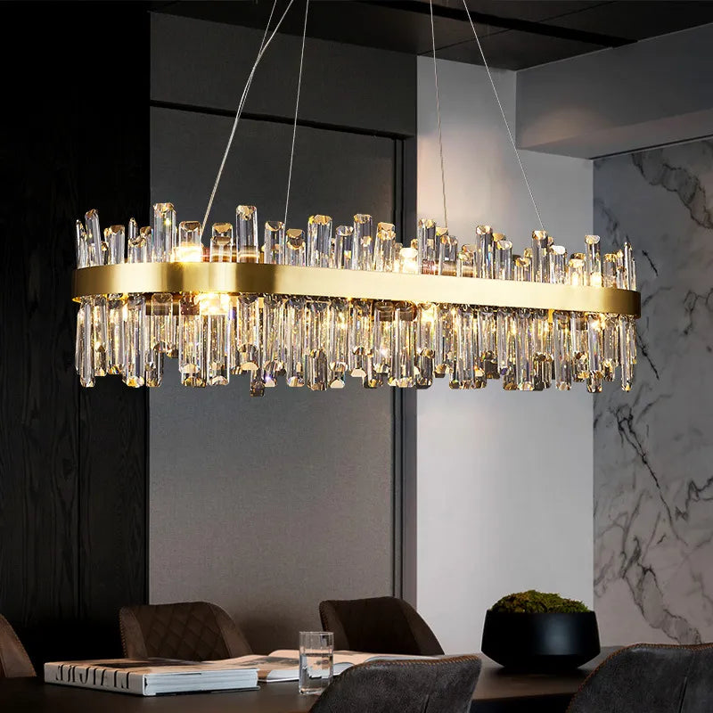 Round Oval Crystal Chandelier