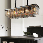 Antizer Smoked Crystal Rectangular Chandelier