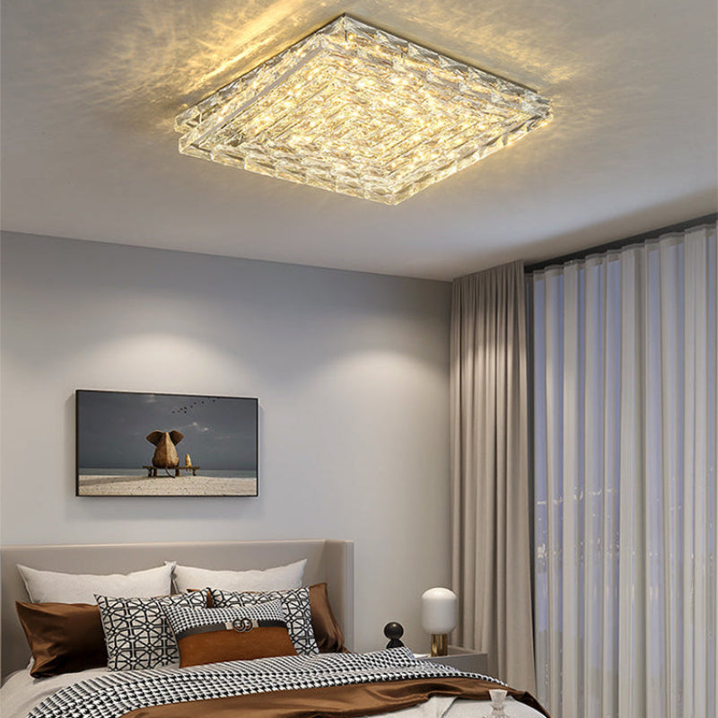 Antizer Modern Rectangle Crystal Ceiling Light