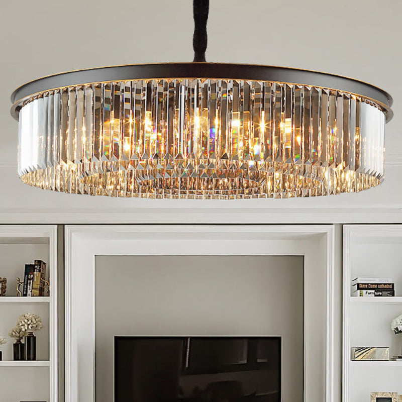 Antizer Smoked Crystal Round Chandelier