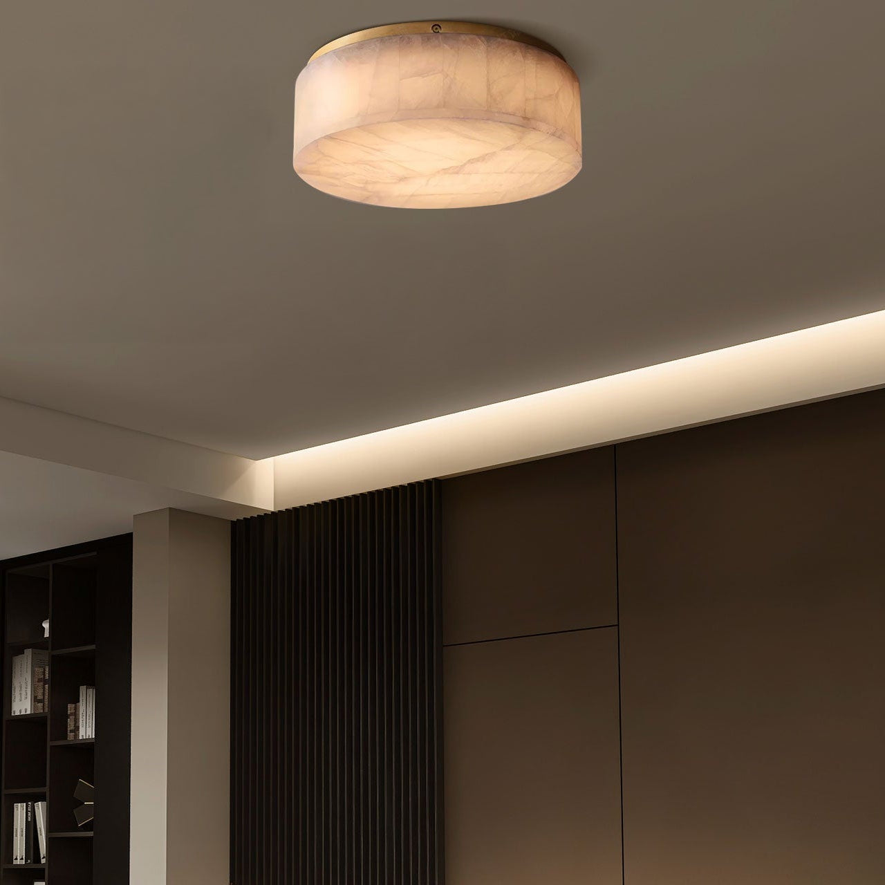 Antizer Minimalist Round Alabaster Ceiling Light