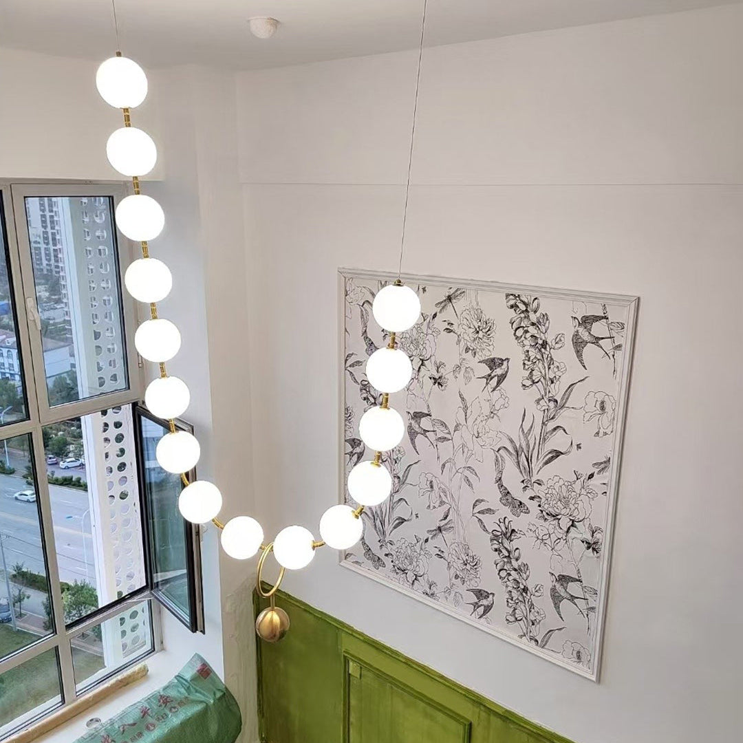 Antizer Art Deco V-Pearl Adjustable Chandelier