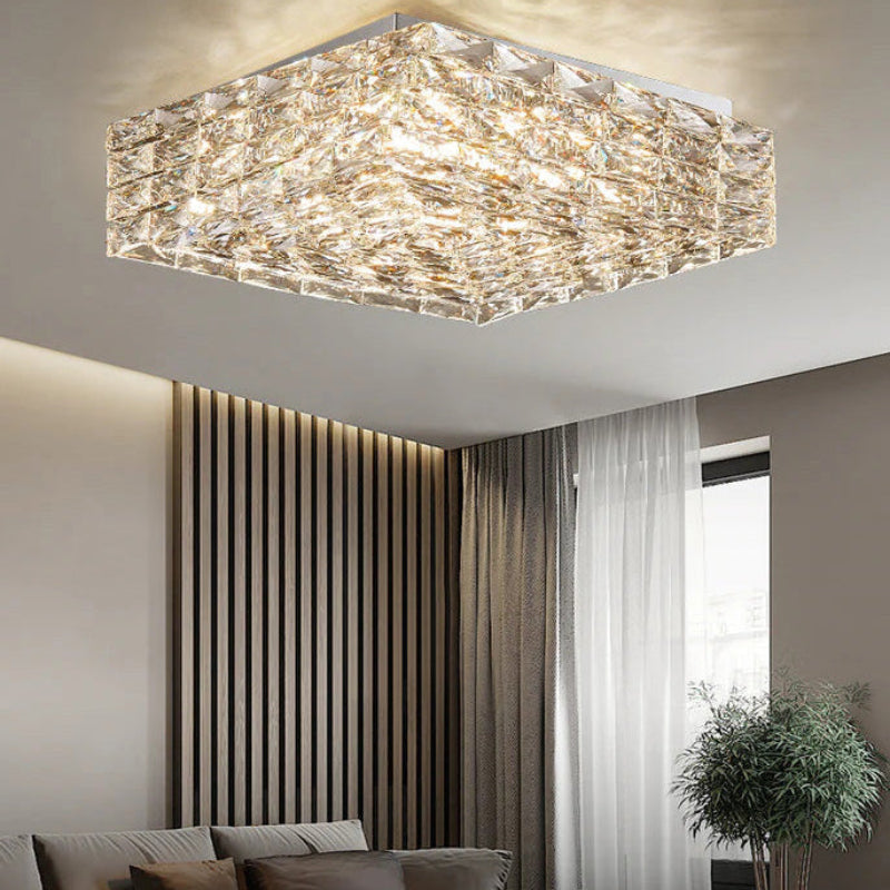 Antizer Modern Square Crystal LED Ceiling Light