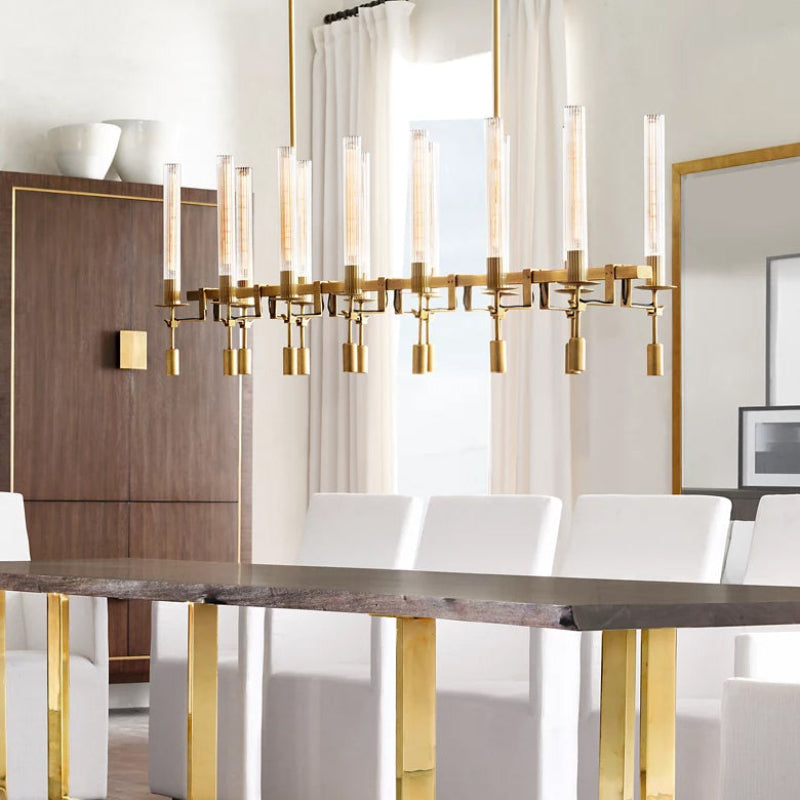 Antizer Candelabra Linear Glass Tube Chandelier